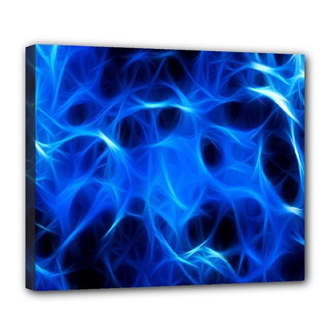 Blue Flame Light Black Deluxe Canvas 24  X 20   by Alisyart