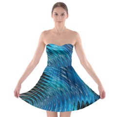 Waves Wave Water Blue Hole Black Strapless Bra Top Dress