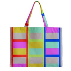 Maximum Color Rainbow Red Blue Yellow Grey Pink Plaid Flag Zipper Mini Tote Bag by Alisyart