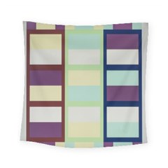 Maximum Color Rainbow Brown Blue Purple Grey Plaid Flag Square Tapestry (small)