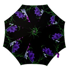 Neon Flowers Floral Rose Light Green Purple White Pink Sexy Hook Handle Umbrellas (large) by Alisyart
