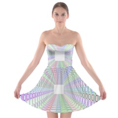 Tunnel With Bright Colors Rainbow Plaid Love Heart Triangle Strapless Bra Top Dress