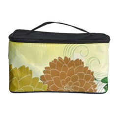 Abstract Flowers Sunflower Gold Red Brown Green Floral Leaf Frame Cosmetic Storage Case