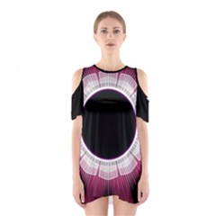 Circle Border Hole Black Red White Space Shoulder Cutout One Piece by Alisyart