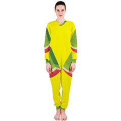 Fruit Melon Sweet Yellow Green White Red Onepiece Jumpsuit (ladies) 