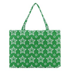 Green White Star Line Space Medium Tote Bag by Alisyart