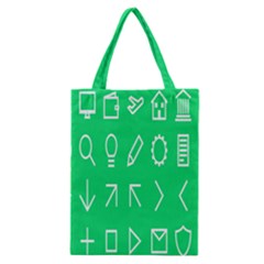 Icon Sign Green White Classic Tote Bag