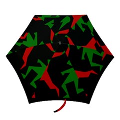 Ninja Graphics Red Green Black Mini Folding Umbrellas by Alisyart