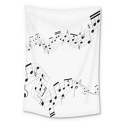 Music Note Song Black White Large Tapestry