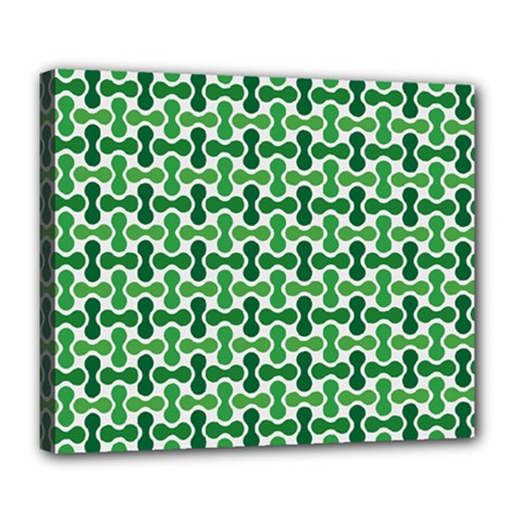 Green White Wave Deluxe Canvas 24  X 20   by Alisyart