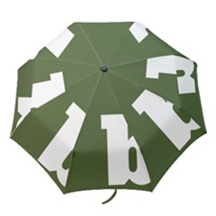 Square Alphabet Green White Sign Folding Umbrellas by Alisyart