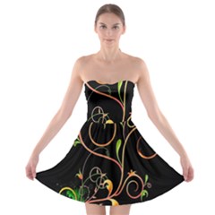 Flowers Neon Color Strapless Bra Top Dress by Simbadda
