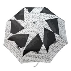 Black Raven  Folding Umbrellas by Valentinaart