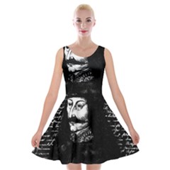 Count Vlad Dracula Velvet Skater Dress by Valentinaart