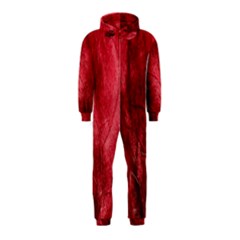 Red Background Texture Hooded Jumpsuit (kids) by Simbadda