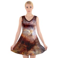Carina Nebula V-neck Sleeveless Skater Dress