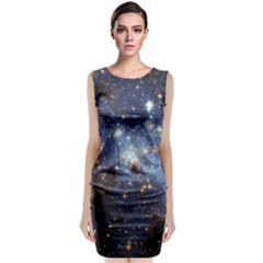 Large Magellanic Cloud Sleeveless Velvet Midi Dress by SpaceShop
