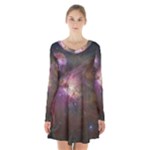 Orion Nebula Long Sleeve Velvet V-neck Dress