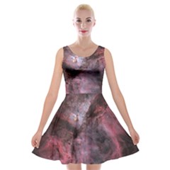 Carina Peach 4553 Velvet Skater Dress by SpaceShop
