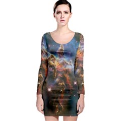 Pillar And Jets Long Sleeve Bodycon Dress by SpaceShop