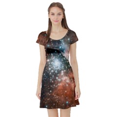 Star Cluster Short Sleeve Skater Dress by SpaceShop