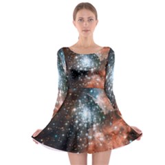 Star Cluster Long Sleeve Skater Dress