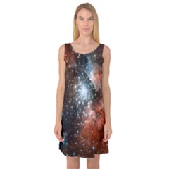 Star Cluster Sleeveless Satin Nightdress by SpaceShop
