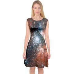 Star Cluster Capsleeve Midi Dress by SpaceShop