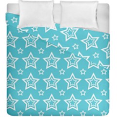 Star Blue White Line Space Sky Duvet Cover Double Side (king Size)