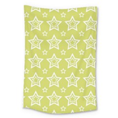 Star Yellow White Line Space Large Tapestry by Alisyart