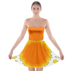 Sun Hot Orange Yrllow Light Strapless Bra Top Dress