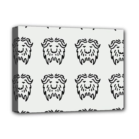 Animal Bison Grey Wild Deluxe Canvas 16  X 12   by Alisyart
