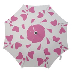 Bow Ties Pink Hook Handle Umbrellas (large) by Alisyart
