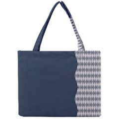 Argyle Triangle Plaid Blue Grey Mini Tote Bag by Alisyart