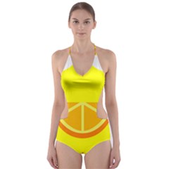 Citrus Cutie Request Orange Limes Yellow Cut-out One Piece Swimsuit by Alisyart