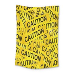 Caution Road Sign Cross Yellow Small Tapestry