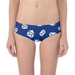 Envelope Letter Sand Blue White Masage Classic Bikini Bottoms by Alisyart