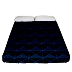 Colored Line Light Triangle Plaid Blue Black Fitted Sheet (king Size) by Alisyart