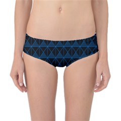Colored Line Light Triangle Plaid Blue Black Classic Bikini Bottoms by Alisyart