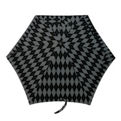 Chevron Wave Line Grey Black Triangle Mini Folding Umbrellas