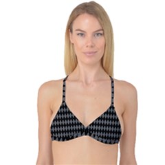 Chevron Wave Line Grey Black Triangle Reversible Tri Bikini Top by Alisyart