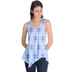 Flower Floral Different Colours Blue Purple Sleeveless Tunic