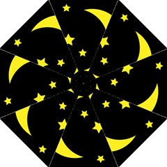 Moon Star Light Black Night Yellow Golf Umbrellas