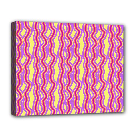 Pink Yelllow Line Light Purple Vertical Deluxe Canvas 20  X 16  