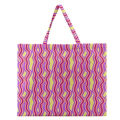Pink Yelllow Line Light Purple Vertical Zipper Large Tote Bag by Alisyart