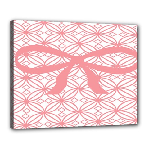Pink Plaid Circle Canvas 20  X 16  by Alisyart