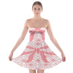 Pink Plaid Circle Strapless Bra Top Dress