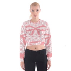 Pink Plaid Circle Women s Cropped Sweatshirt by Alisyart