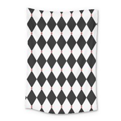 Plaid Triangle Line Wave Chevron Black White Red Beauty Argyle Small Tapestry