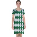 Plaid Triangle Line Wave Chevron Green Red White Beauty Argyle Short Sleeve Nightdress View1